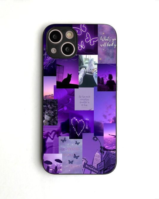 Purple Collage Glass Case