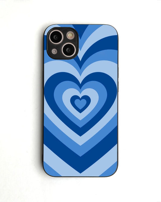 Y2K Blue Heart glass case