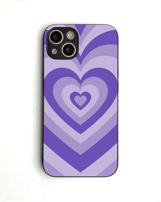 Y2K Violet Hearts glass case