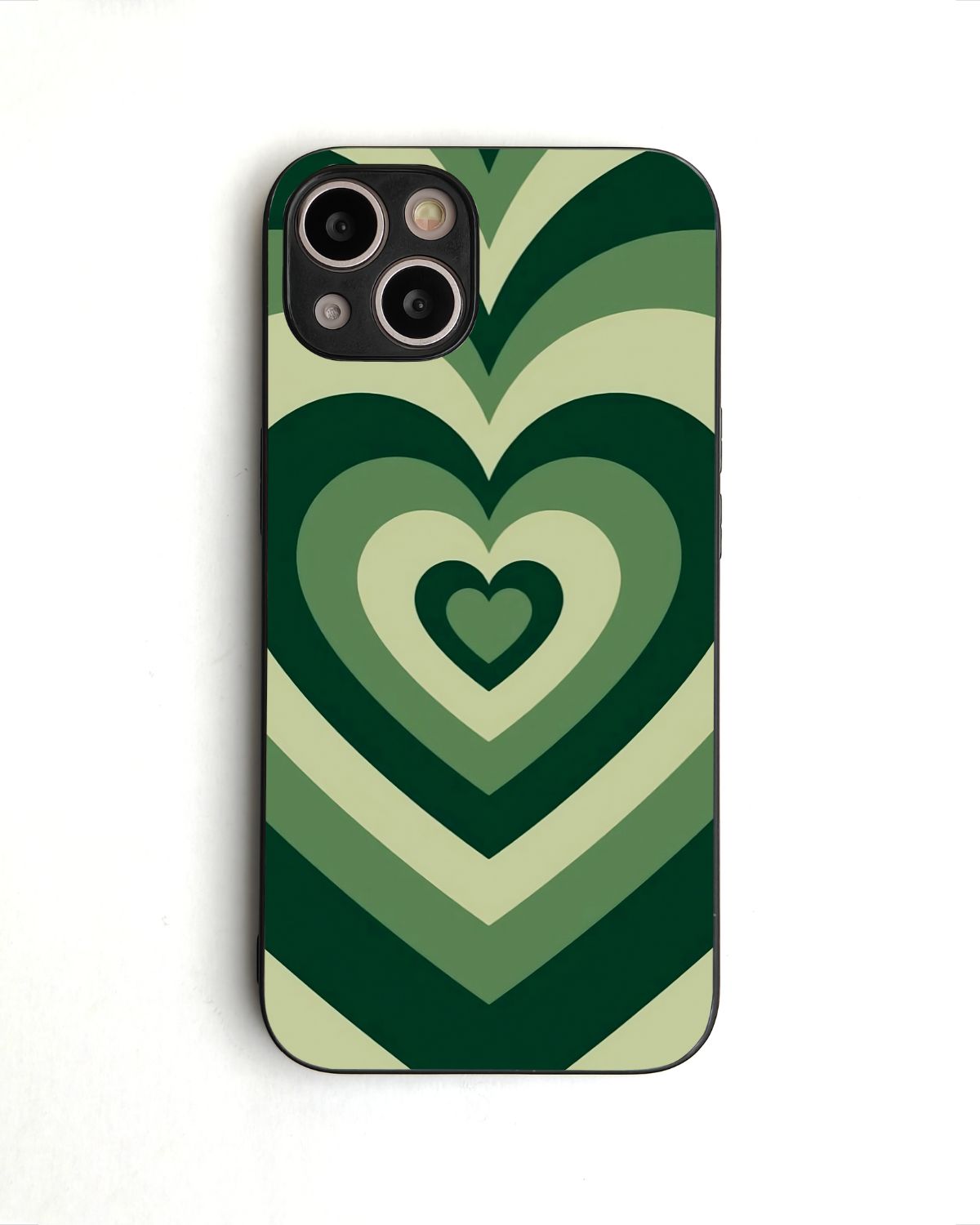 Green Y2K Heart Glass Case