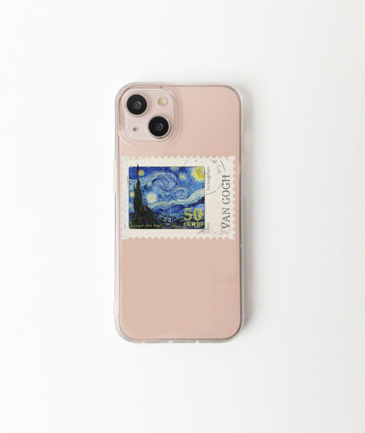 Postcard starry night sticker silicone case