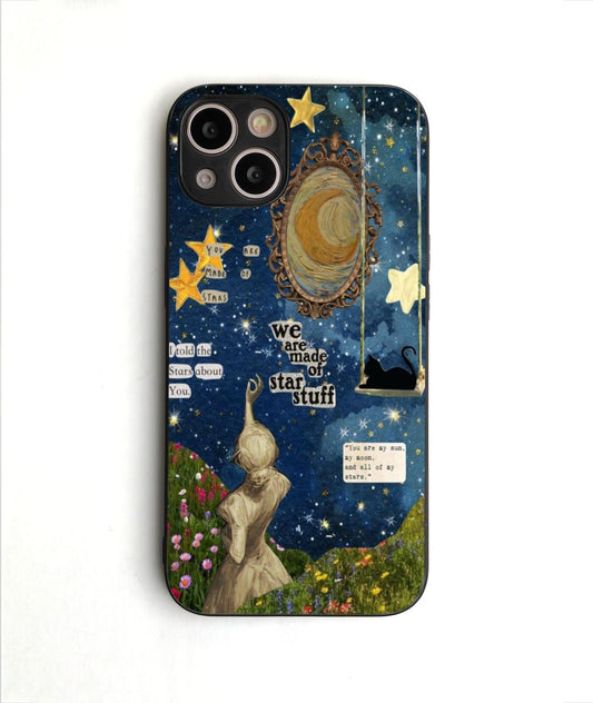 Starry Night Girl Glass Case