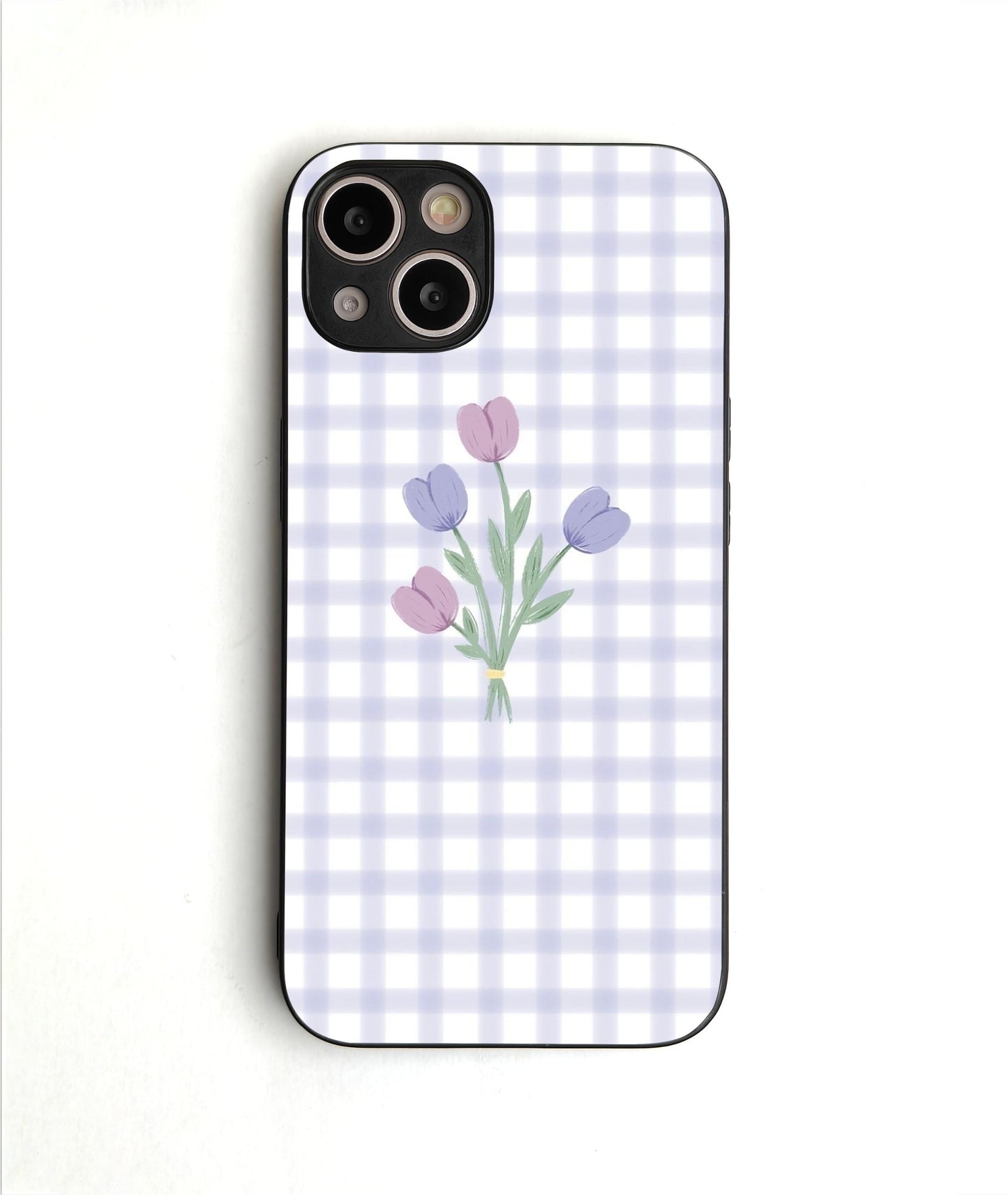 Checkered Flower Glass Case