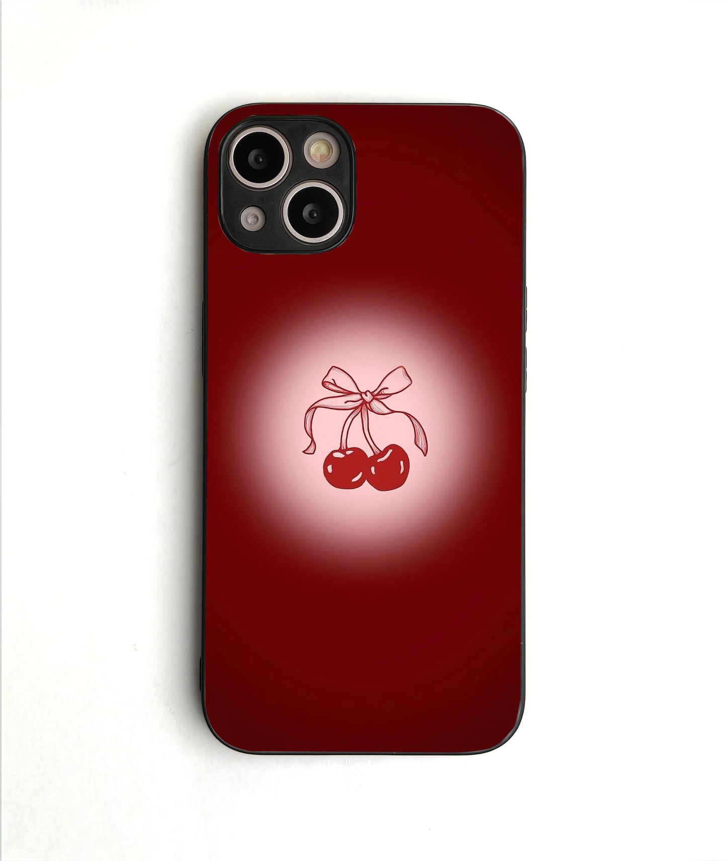 Maroon Cherry Glass Case